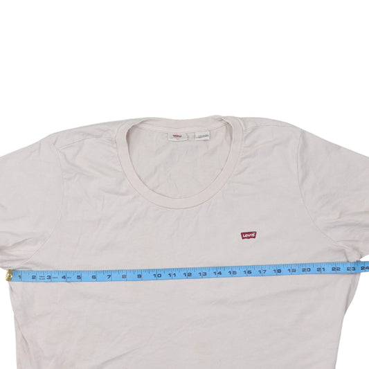 Levi's Women's Ivory Cotton Short Sleeve Crew Neck T-Shirt 2XL