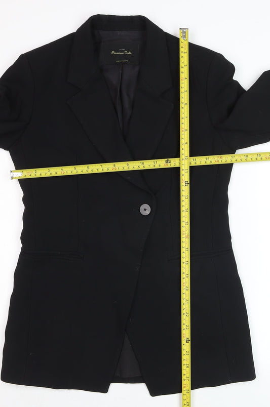 Massimo Dutti Womens Black Wool Blazer Jacket Size 12