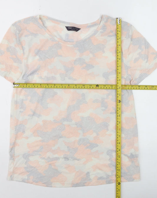 Marks and Spencer Womens Multicoloured Camouflage T-Shirt Size 6