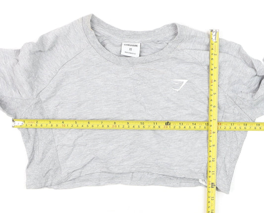 Gymshark Women Grey XS Cropped Crew Neck Pullover Sweatshirt