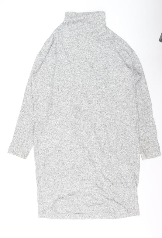 Uniqlo Women’s Grey Roll Neck Knit Jumper M Relaxed Fit