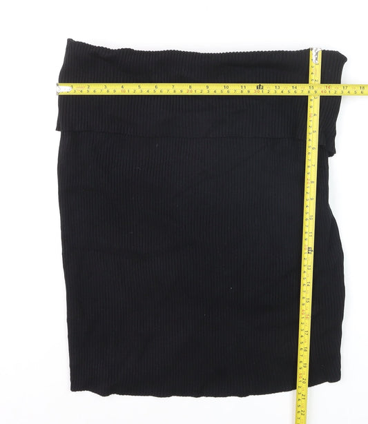 Marks and Spencer Womens Black Stretch Jersey Pencil Skirt Size 24