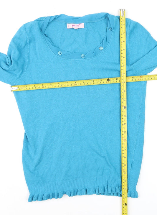 Marks and Spencer Per Una Blue Long Sleeve Scoop Neck Jumper Women’s Size 10