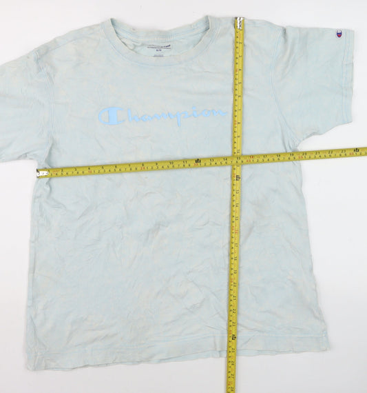 Champion Men's Blue Regular Fit Crew Neck Cotton T-Shirt M
