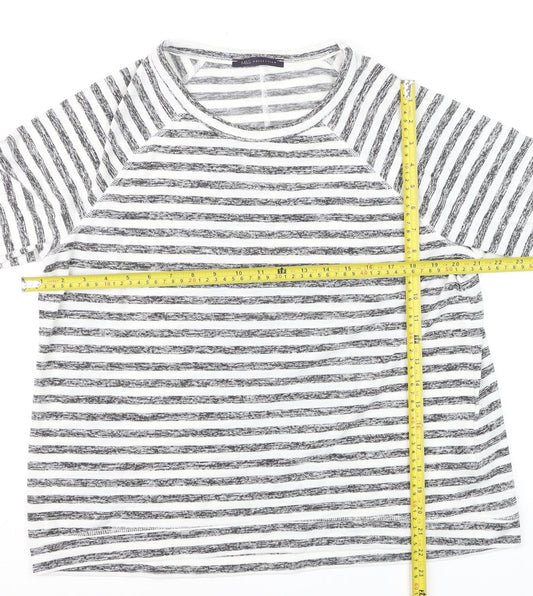 Marks and Spencer Womens Black White Striped Jersey Top Size 16