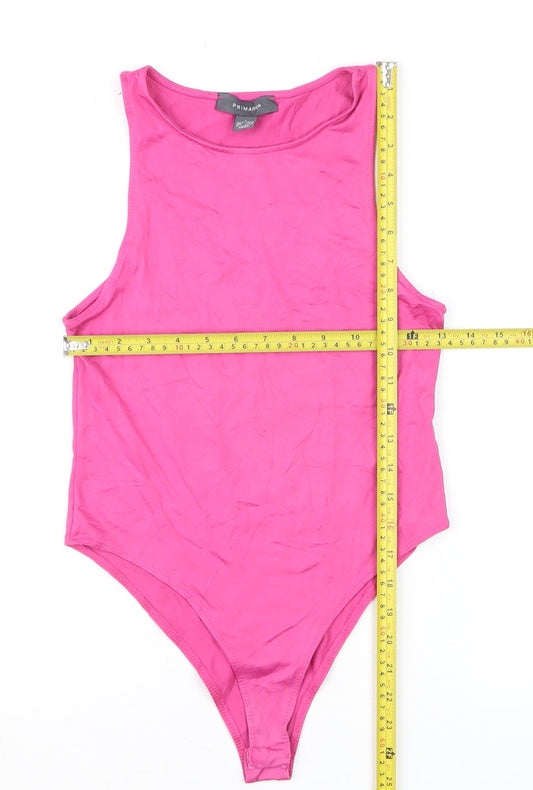 Primark Women’s Pink Sleeveless Cotton Tank Bodysuit Size S