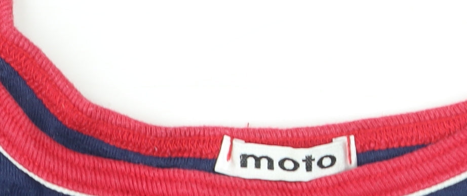 Womens UK Size M Moto Blue Basic Tank