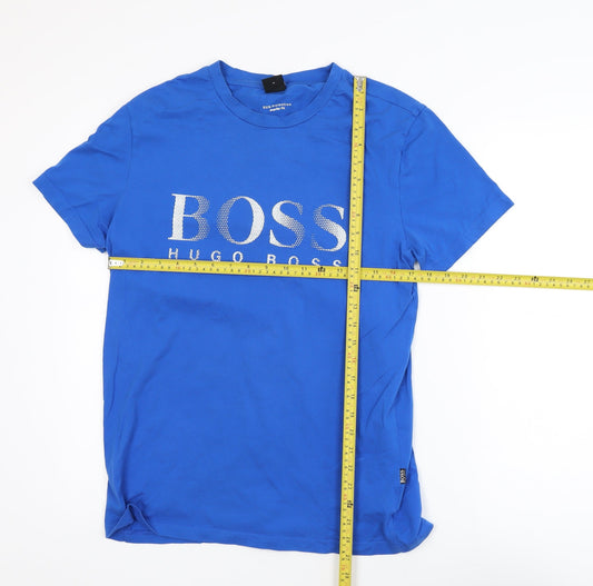 Hugo Boss Men's Blue Regular Fit Logo T-Shirt M Short Sleeve