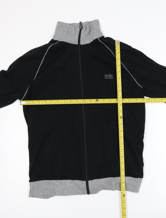 Hugo Boss Mens Black Track Jacket Medium Full Zip Athletic Style