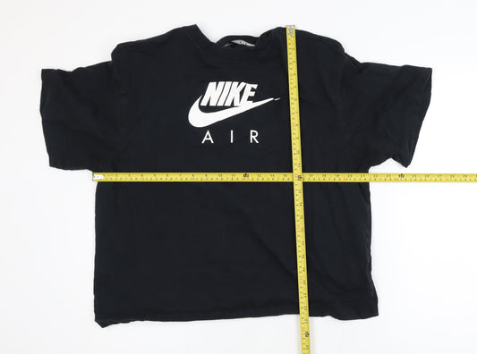 Nike Air Black Cotton Men's Medium Crew Neck Graphic T-Shirt