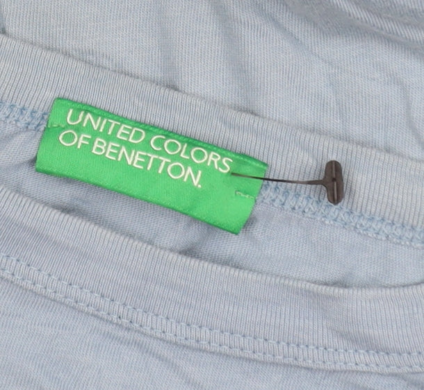 United Colors of Benetton Men’s Blue 2XL Cotton Crew Neck T-Shirt