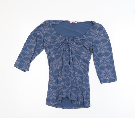 White Stuff Women's Blue 3/4 Sleeve Tunic Blouse Size 8