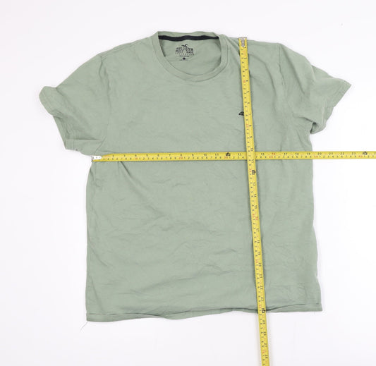 Hollister Men's Green Cotton Crew Neck Short Sleeve T-Shirt L