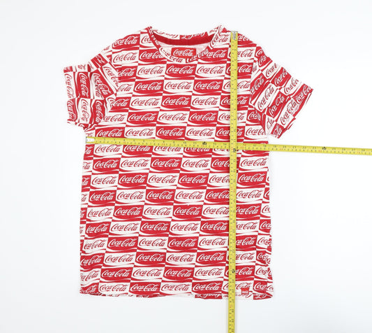 Primark Coca-Cola Red White Graphic Print Men's Medium T-Shirt