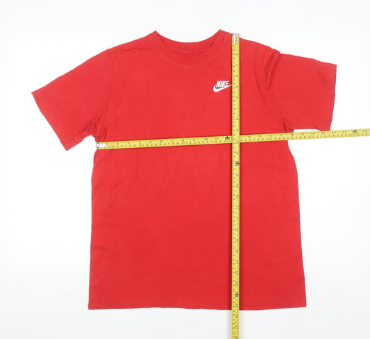 Nike Men's Red Cotton Crew Neck Short Sleeve T-Shirt XL