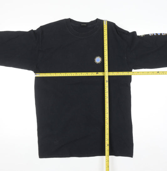 Urban Outfitters Men’s Black Graphic Long Sleeve Cotton Top Size S