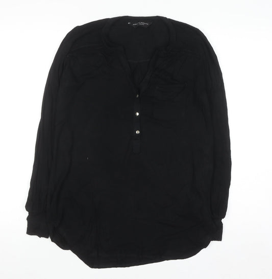 Dorothy Perkins Women's Black Viscose Tunic Blouse Size 10