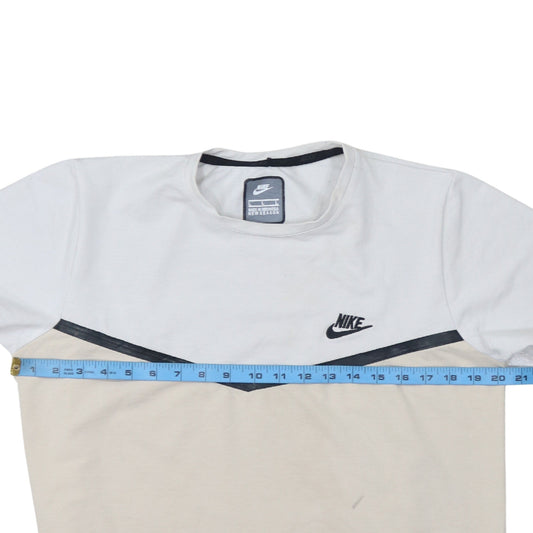 Nike Men's Beige Colourblock Crew Neck Short Sleeve T-Shirt L