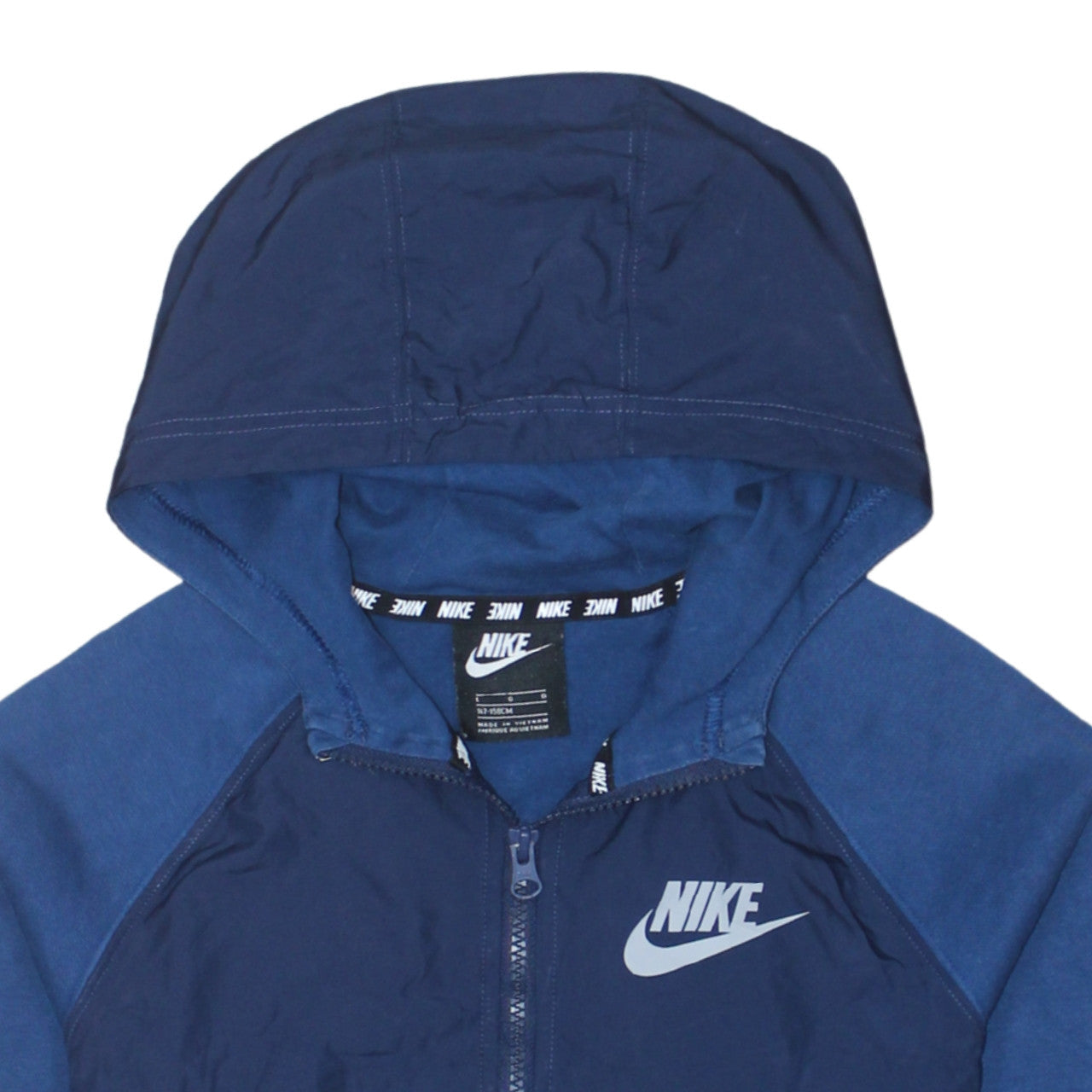 Nike Boys Blue Full Zip Hoodie L 147-158cm Hooded Sweatshirt