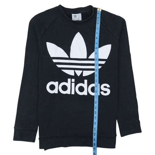 Adidas Womens Black Logo Crew Neck Sweatshirt Size 12