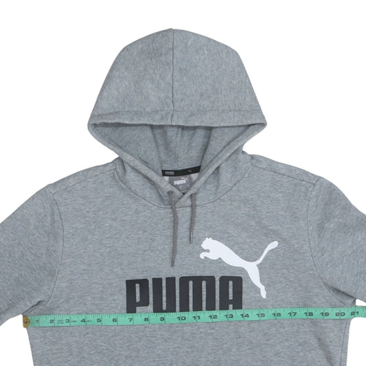 Puma Men's Grey Small Pullover Hoodie Sweatshirt Logo Sportswear