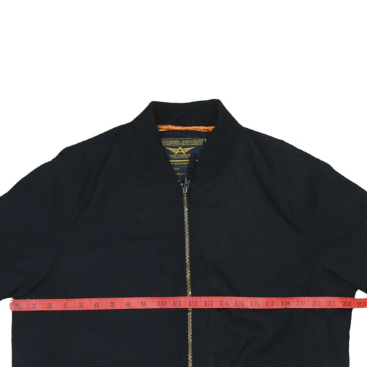 Alcott Men's Black XL Bomber Jacket Cotton Blend Casual Zip Up