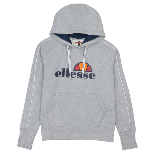 Ellesse Women's Grey Hoodie Size 14 Pullover Logo Sweatshirt
