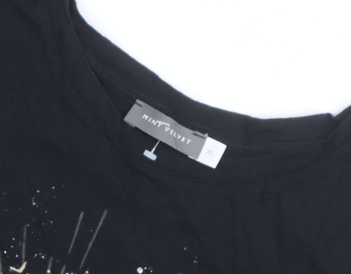 Mint Velvet Women's Black Rock Graphic Cotton T-Shirt XL