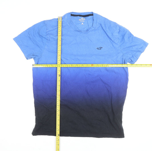 Hollister Men's Blue Ombre Crew Neck Cotton T-Shirt Size L