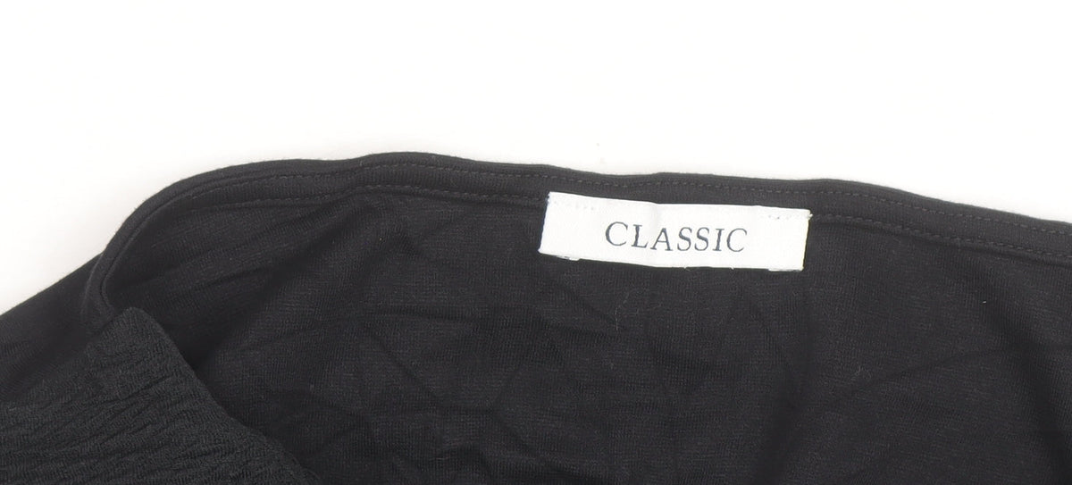 Marks & Spencer Women's Black Size 12 Classic Stretch Blouse