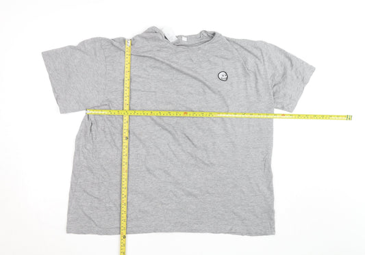 Cheap Monday Men's Grey Skull Logo Crew Neck Cotton T-Shirt M