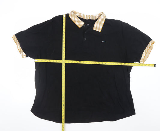 BadRhino Men’s Black 3XL Polo Shirt with Contrast Collar