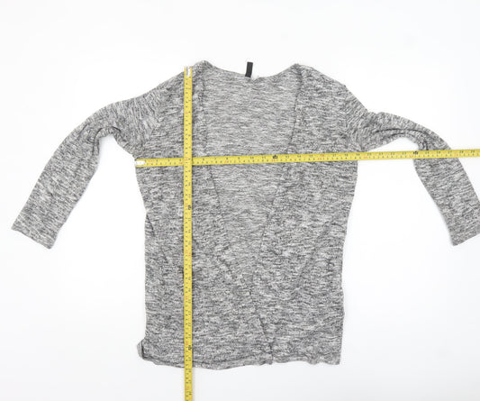 H&M Divided Women's Grey Knit Long Sleeve Open Cardigan Size M