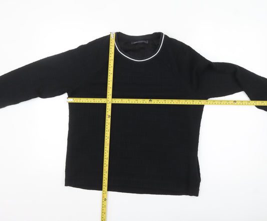 Marks and Spencer Women's Black Long Sleeve Basic Jersey Top UK 12