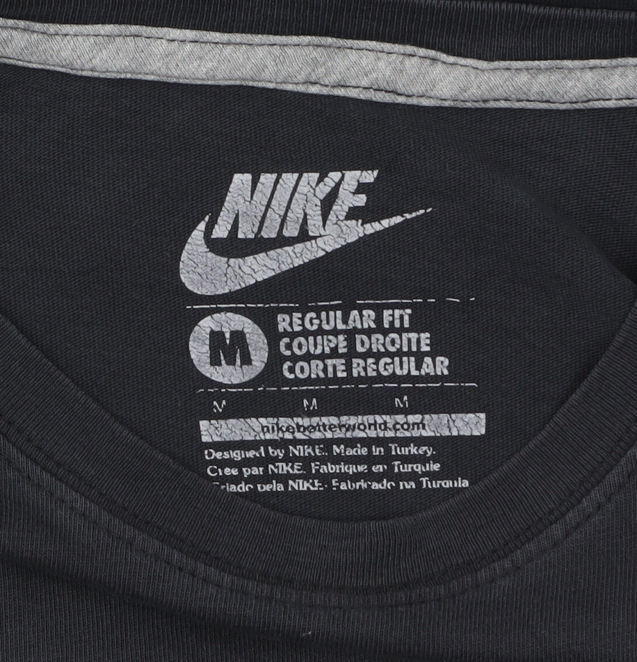 Nike Men's Black Long Sleeve Regular Fit Cotton Top M