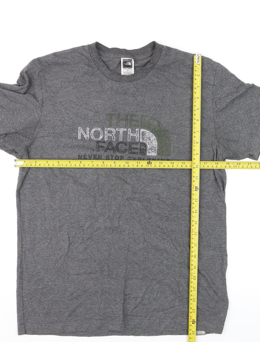 The North Face Men Grey Small Graphic Logo T-Shirt Short Sleeve