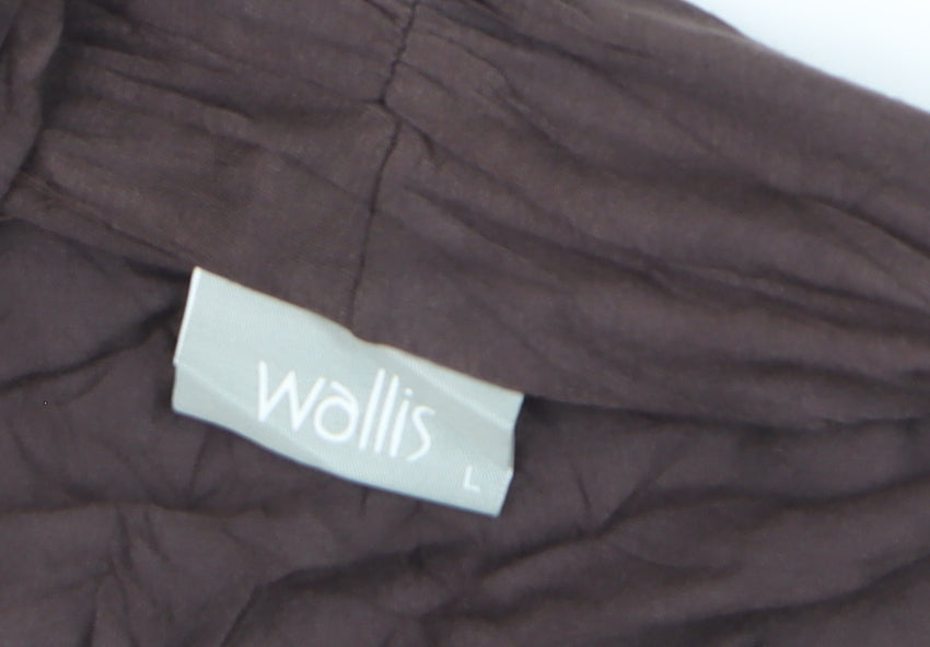 Wallis Women Brown Long Sleeve Open Cardigan L Viscose Blend