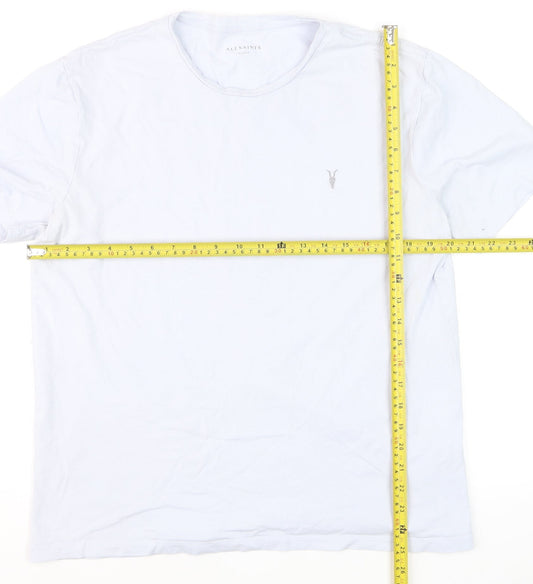 AllSaints Men's White XL Crew Neck Cotton T-Shirt