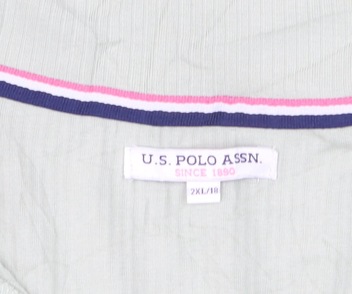 U.S. Polo Assn. Men's Green 2XL Short Sleeve Cotton Polo Shirt
