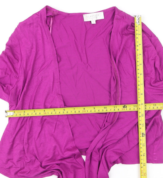 Debenhams Womens Purple Size 14 Wrap Viscose Long Sleeve Cardigan