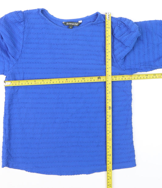 Bonmarché Women’s Blue Cotton 3/4 Sleeve Blouse Size 10