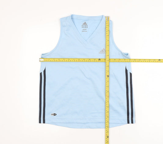 Adidas Men's Blue Sleeveless V-Neck Climalite Sports Tank Top M