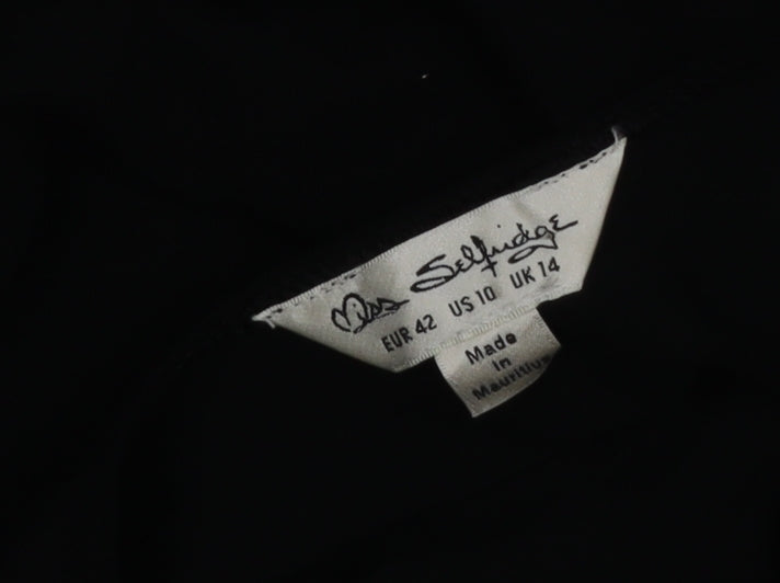 Brand and care label for Miss Selfridge Women’s Black Bodycon Dress UK 14 Long Sleeve