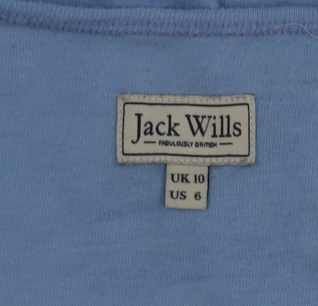 Jack Wills Womens Blue Racerback Tank Top Size 10 Cotton Blend