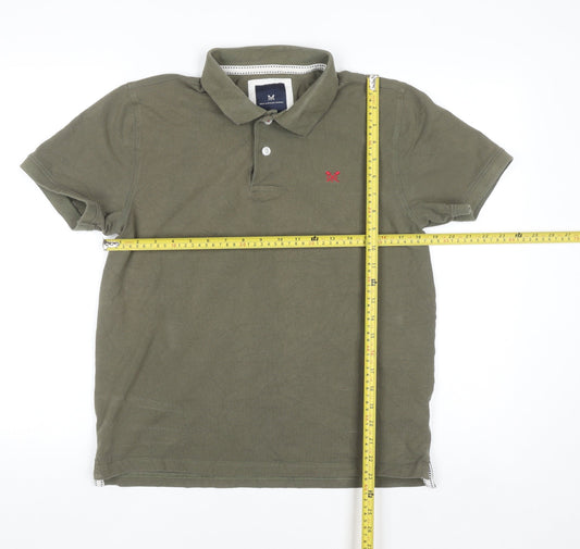 Crew Clothing Company Men's Green Polo Shirt Size M 100% Cotton