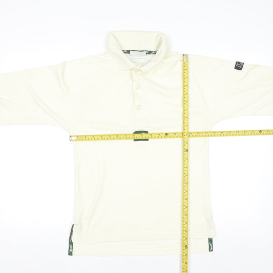 Slazenger Men's Ivory Polo Shirt Size M Regular Fit 3/4 Sleeve