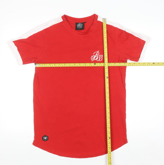 Bee Inspired Men's Red Crew Neck Short Sleeve T-Shirt Size S