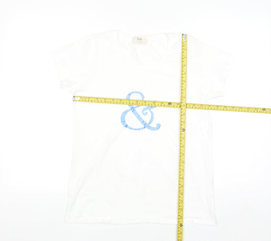Hush Women's White Cotton Basic Crew Neck T-Shirt Size S
