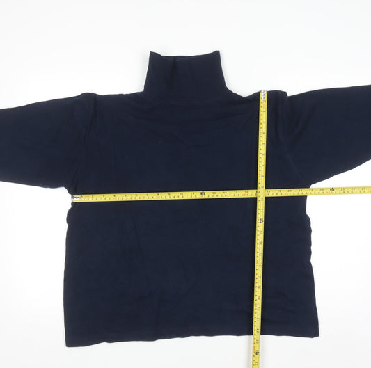 Casual Club Men's Blue Roll Neck Cotton Pullover Jumper L