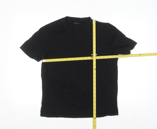 BOSS Men's Black Cotton Crew Neck Short Sleeve T-Shirt M
